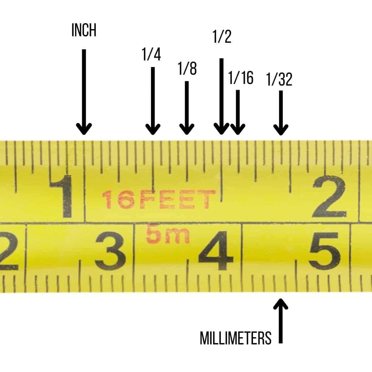 full tape measure marks