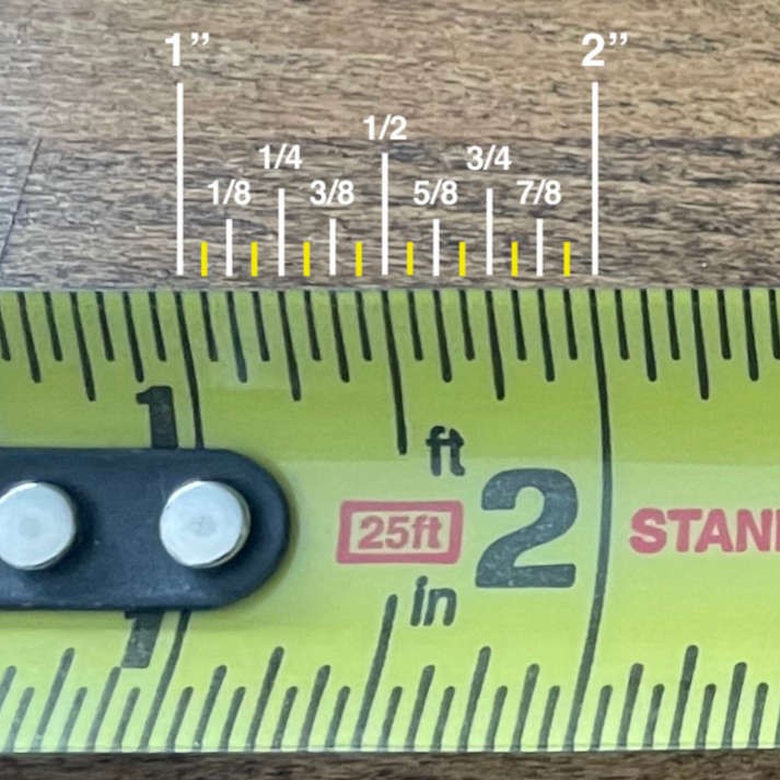 half of 5/8 on a tape measure